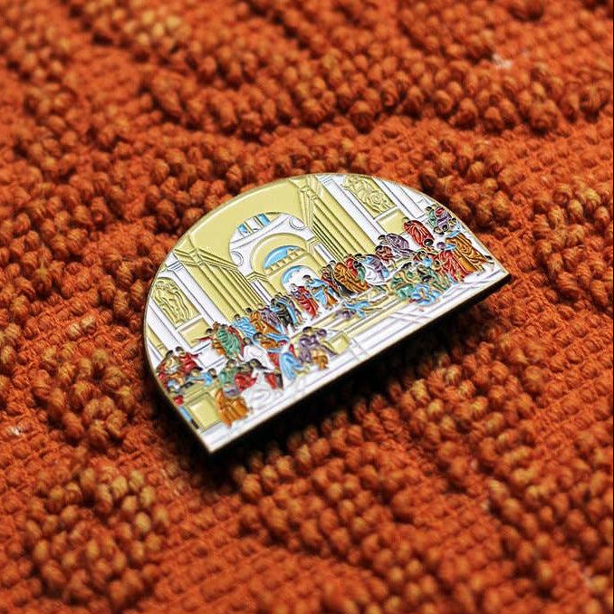 The School of Athens Enamel Pin by Raphael | Large Art Soft Lapel Pin | 2.75" x 2"
