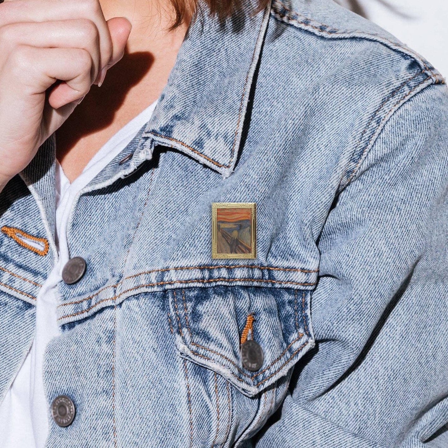 The Scream by Munch Art Frame Pin | Museum Enamel Lapel Pin-Real Sic-The Bullish Store