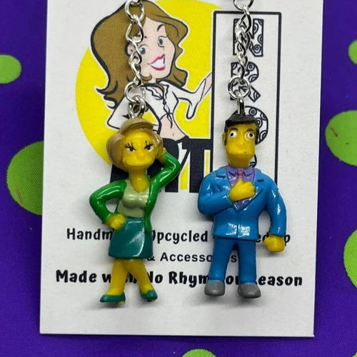 The Simpsons: Edna and Skinner Mini Figures Earrings