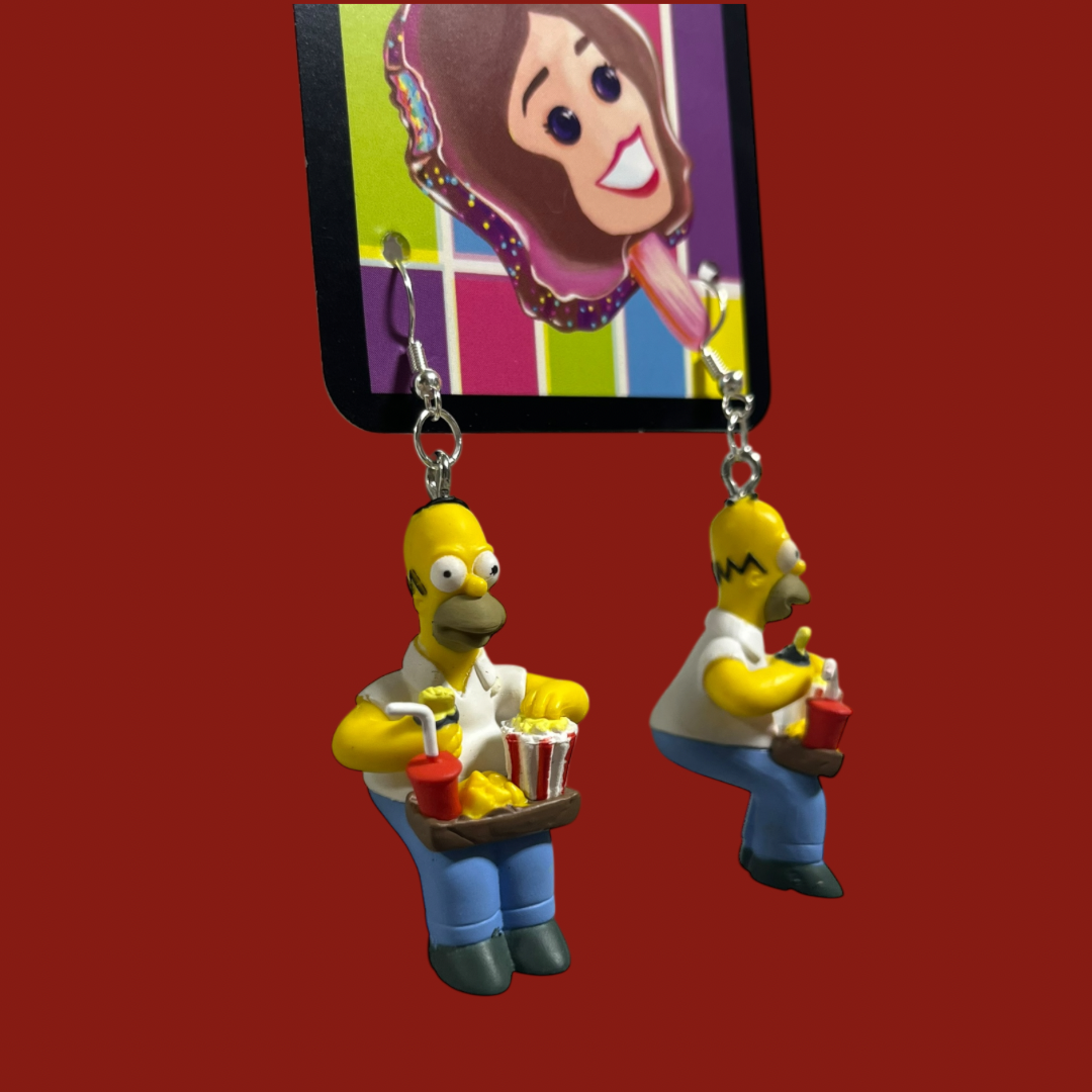 The Simpsons: Homer at the Movie Theaters Earrings | 2000s Cartoon Show