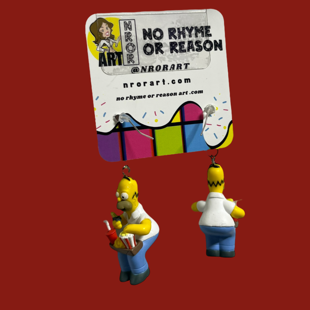 The Simpsons: Homer at the Movie Theaters Earrings | 2000s Cartoon Show