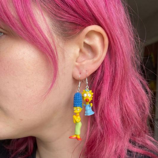 The Simpsons: Marge and Maggie Earrings | Dangle Fashion Jewelry