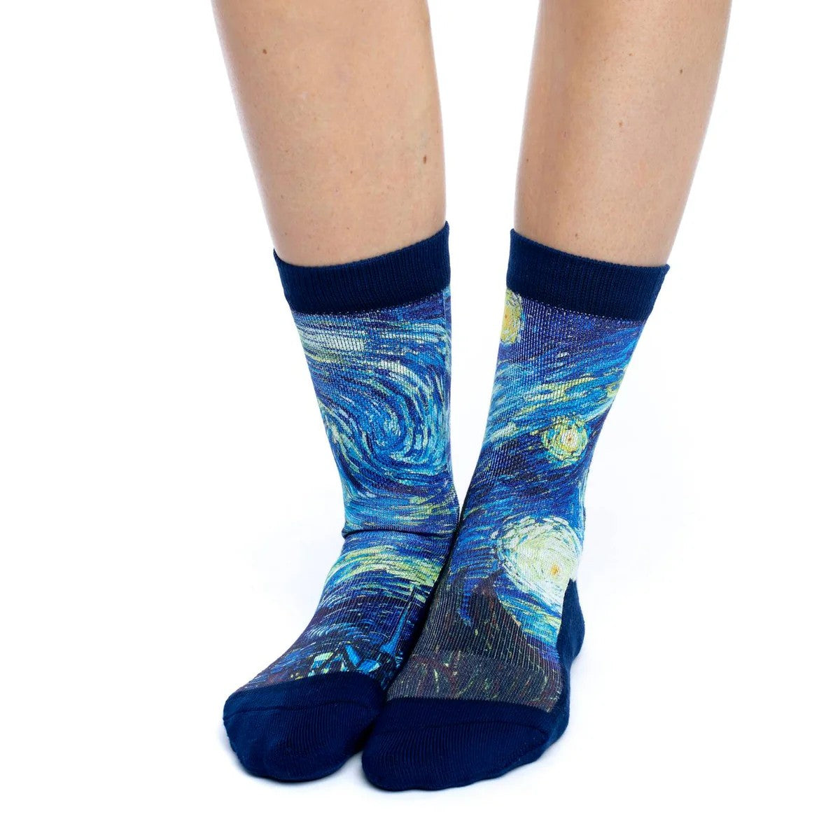 The Starry Night Art Women's Crew Socks | Vibrant Van Gogh-Inspired Crew Socks
