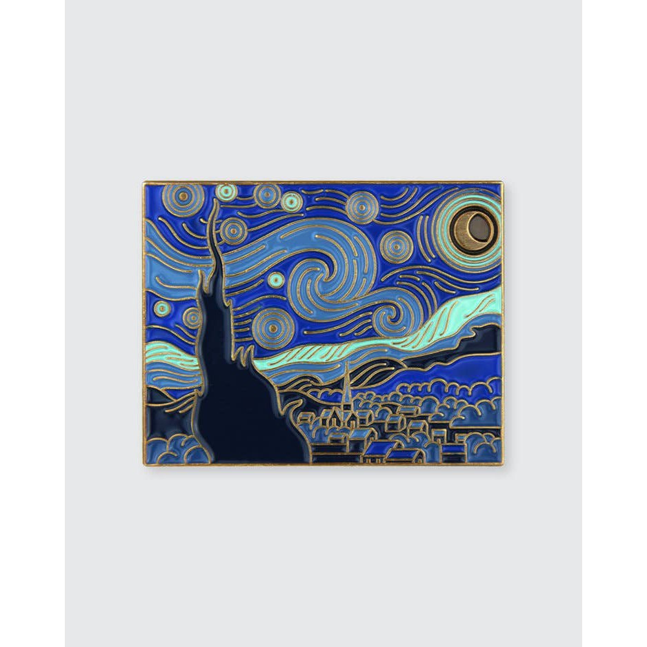 The Starry Night Enamel Pin | Soft Lapel Pin | 1.2" x 1.5"