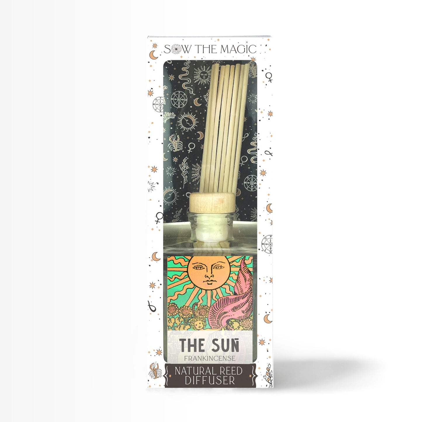 The Sun Tarot Card Home Reed Diffuser in Frankincense Scent | Aromatheraphy Gift Idea