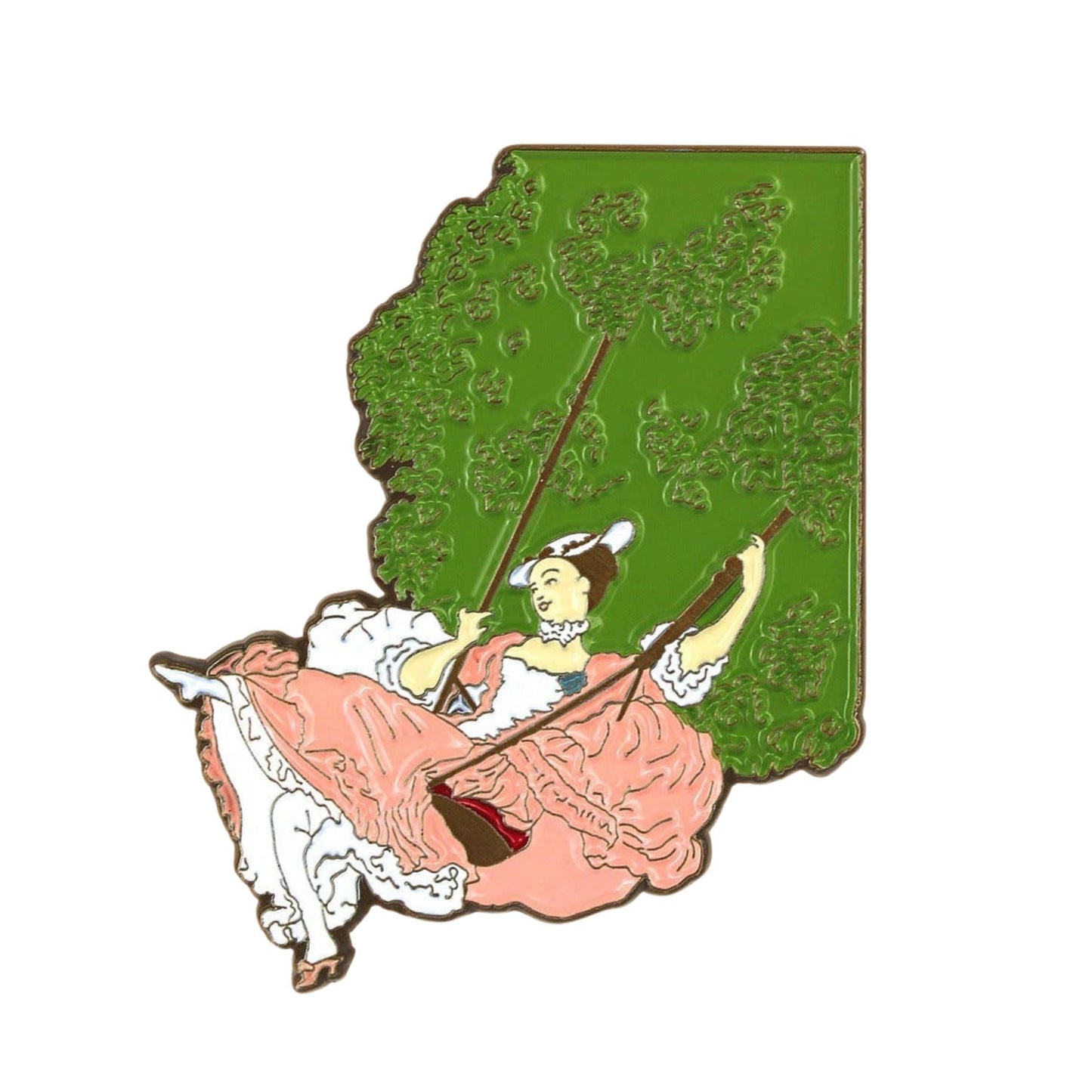 The Swing Enamel Pin | Jean-Honoré Fragonard Inspired Rococo Art Soft Lapel Pin | 1.4" x 1.7"