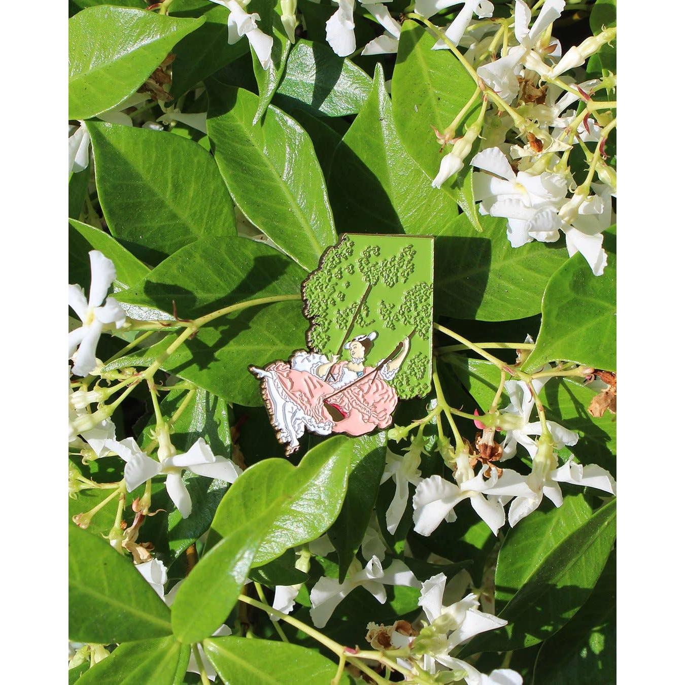 The Swing Enamel Pin | Jean-Honoré Fragonard Inspired Rococo Art Soft Lapel Pin | 1.4" x 1.7"