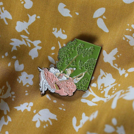 The Swing Enamel Pin | Jean-Honoré Fragonard Inspired Rococo Art Soft Lapel Pin | 1.4" x 1.7"