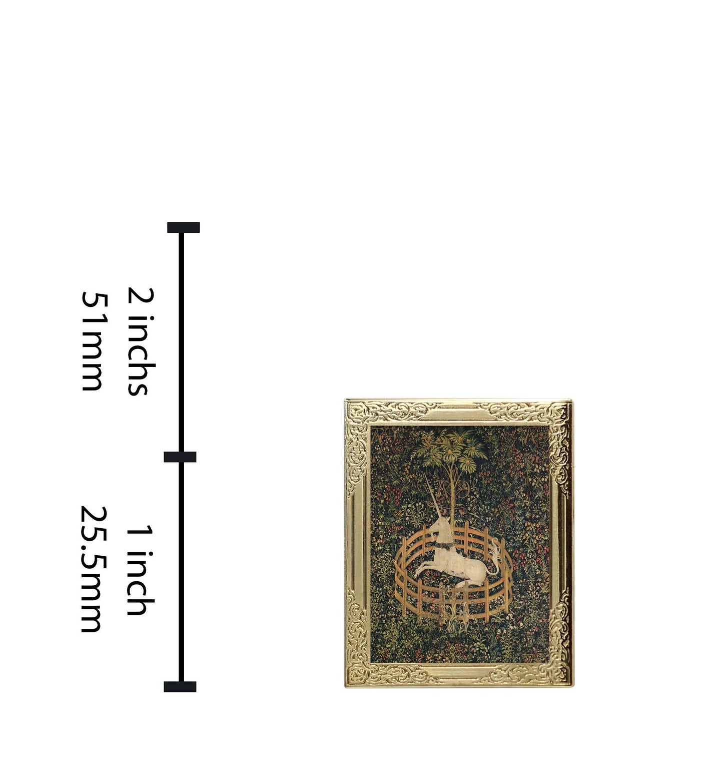 The Unicorn Rests in a Garden Art Frame Pin | Museum Enamel Lapel Pin