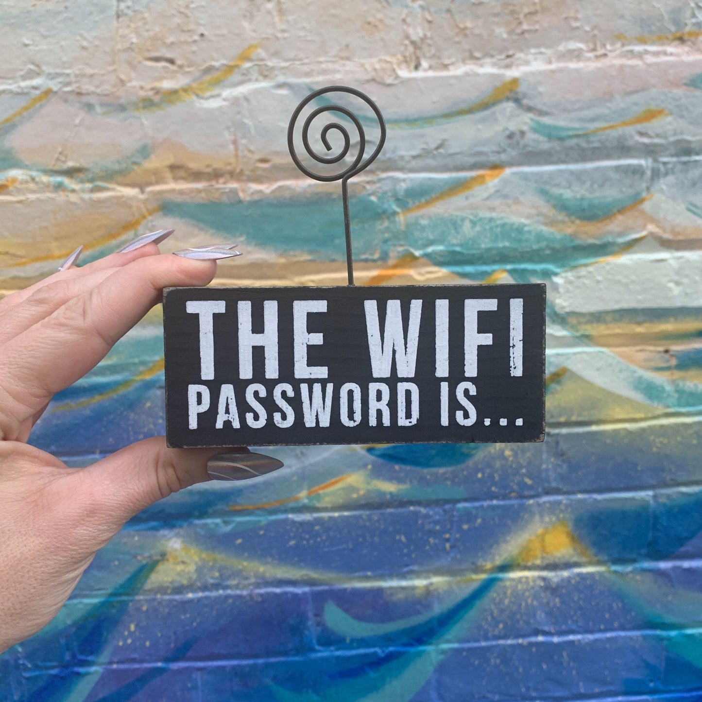 The Wifi Password Is Photo Block | Wood | Black with White Lettering