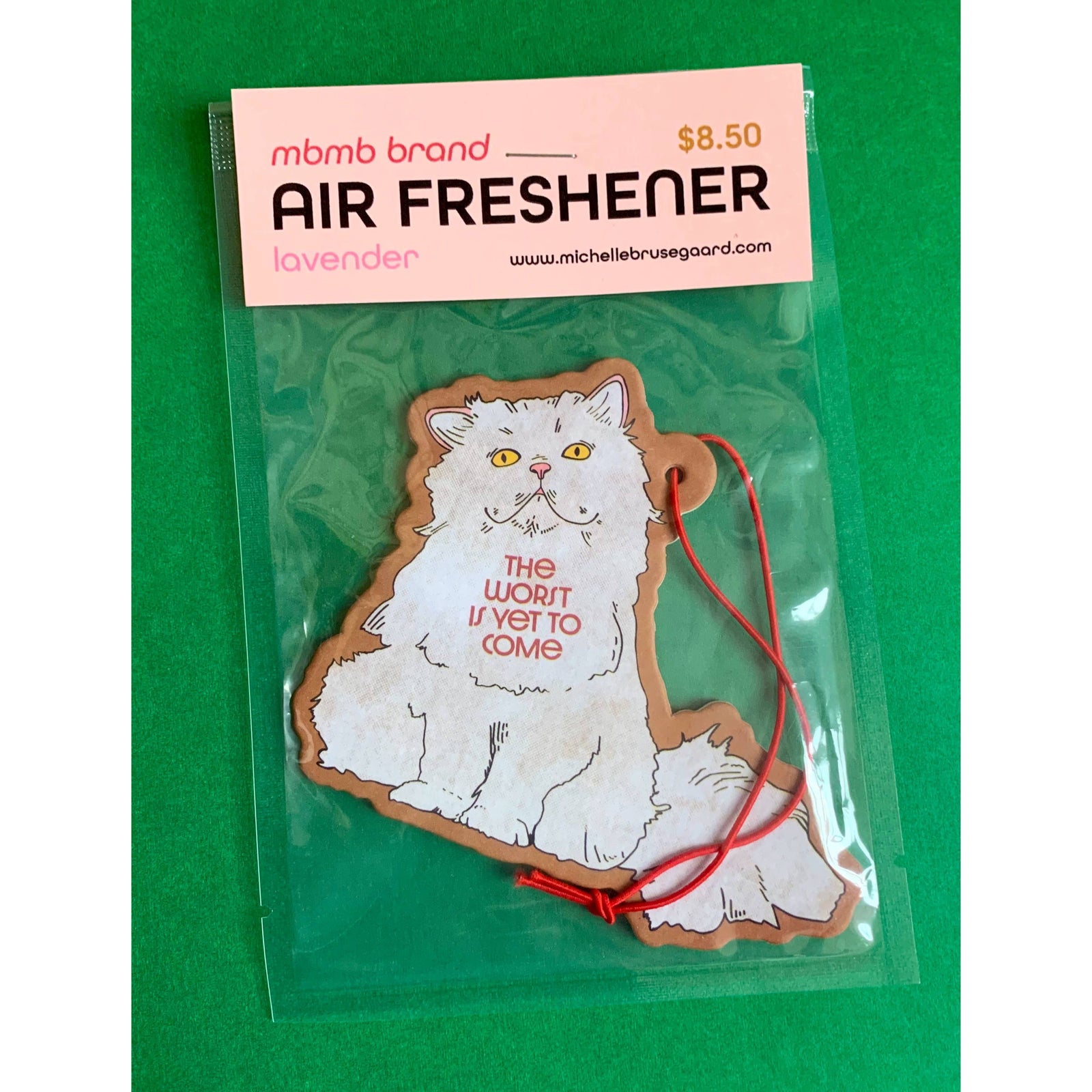 The Worst is Yet to Come Fluffy Cat Air Freshener in Lavender Scent