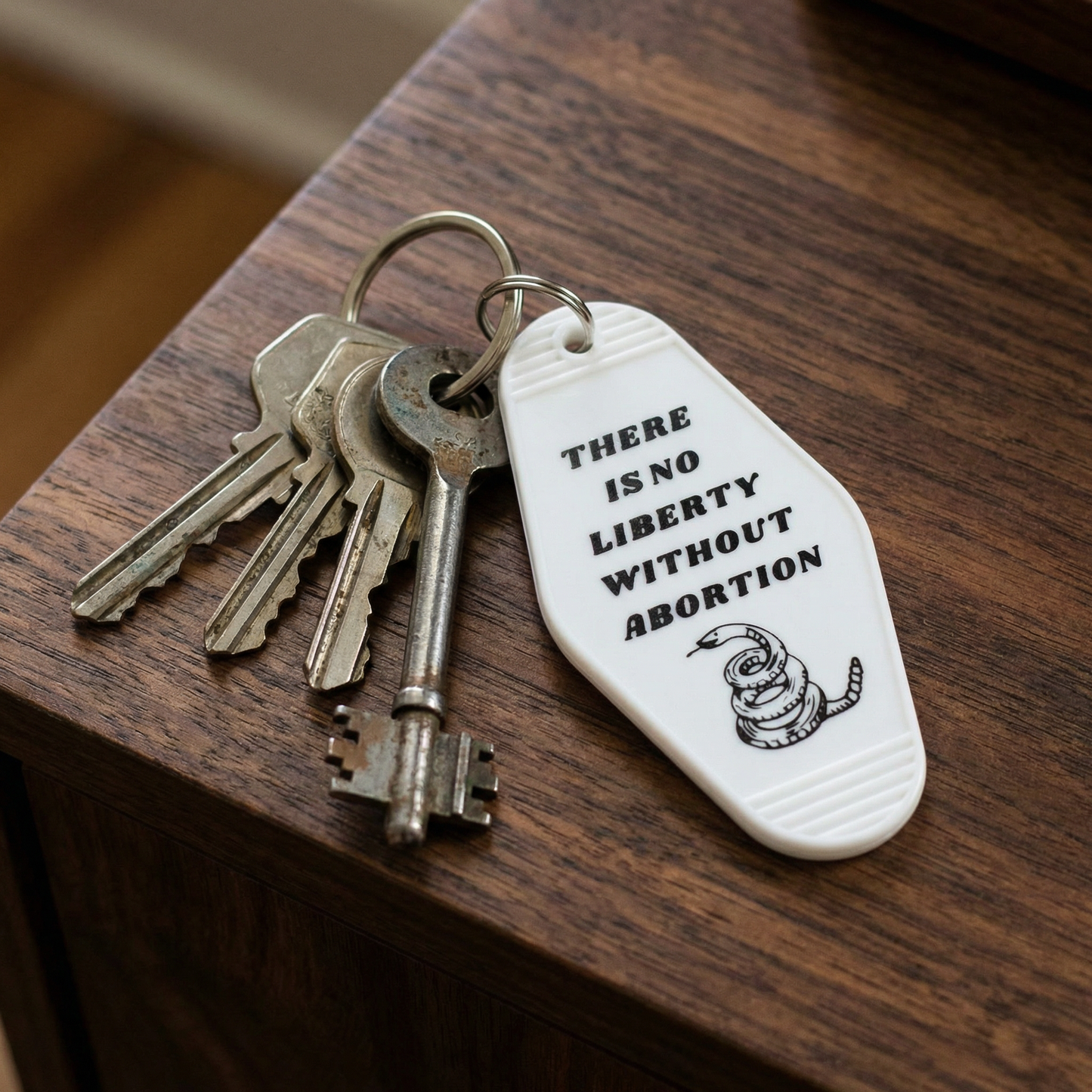 There is No Liberty Without Abortion Snake Keychain