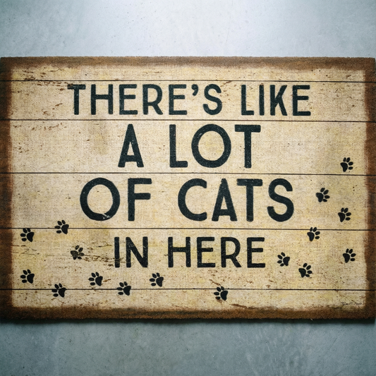 There's Like A Lot Of Cats In Here Indoor/Outdoor Rug | 34" x 20" | Slip-Resistant Backing