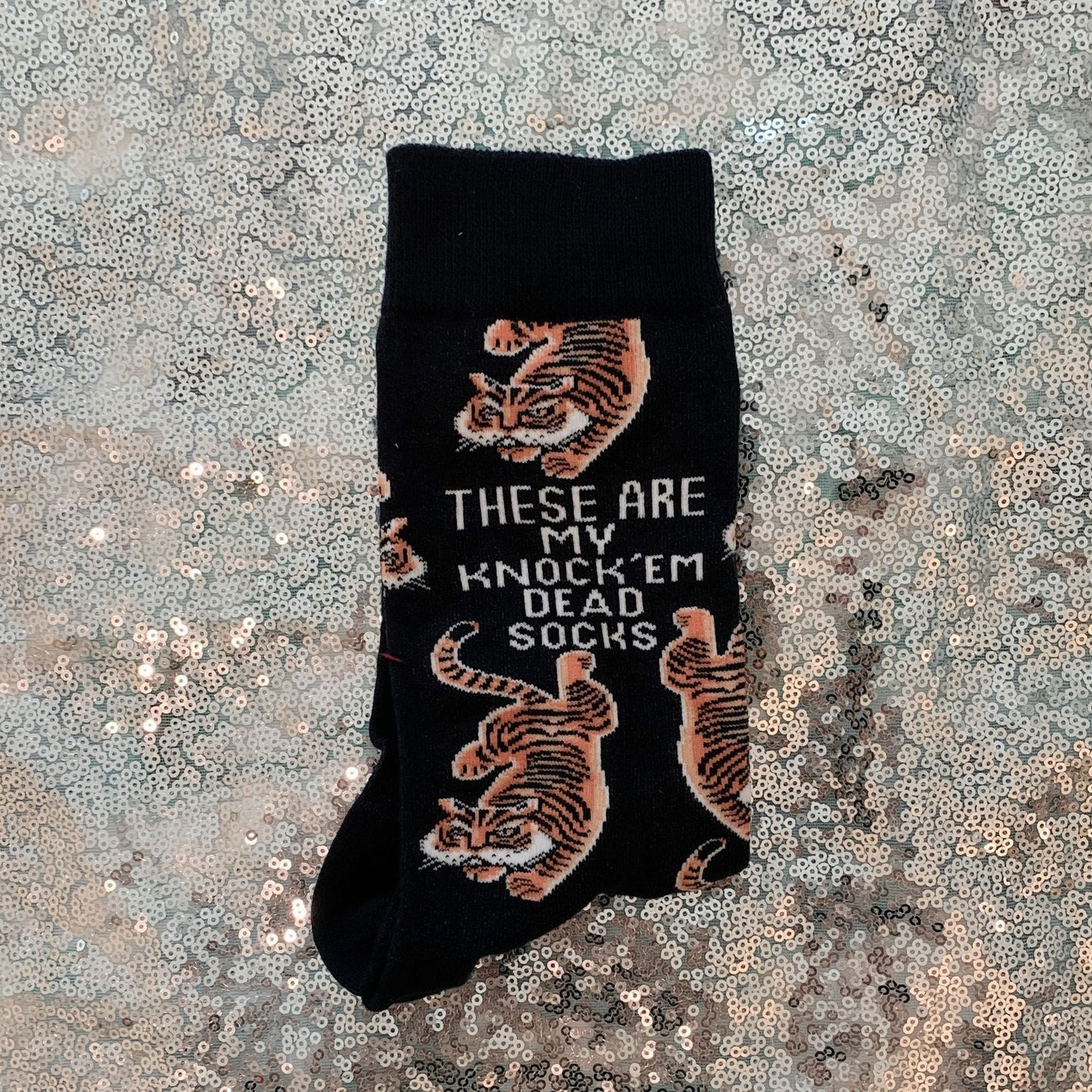 These Are My Knock 'Em Dead Socks with Tiger Motif | Gift for Her