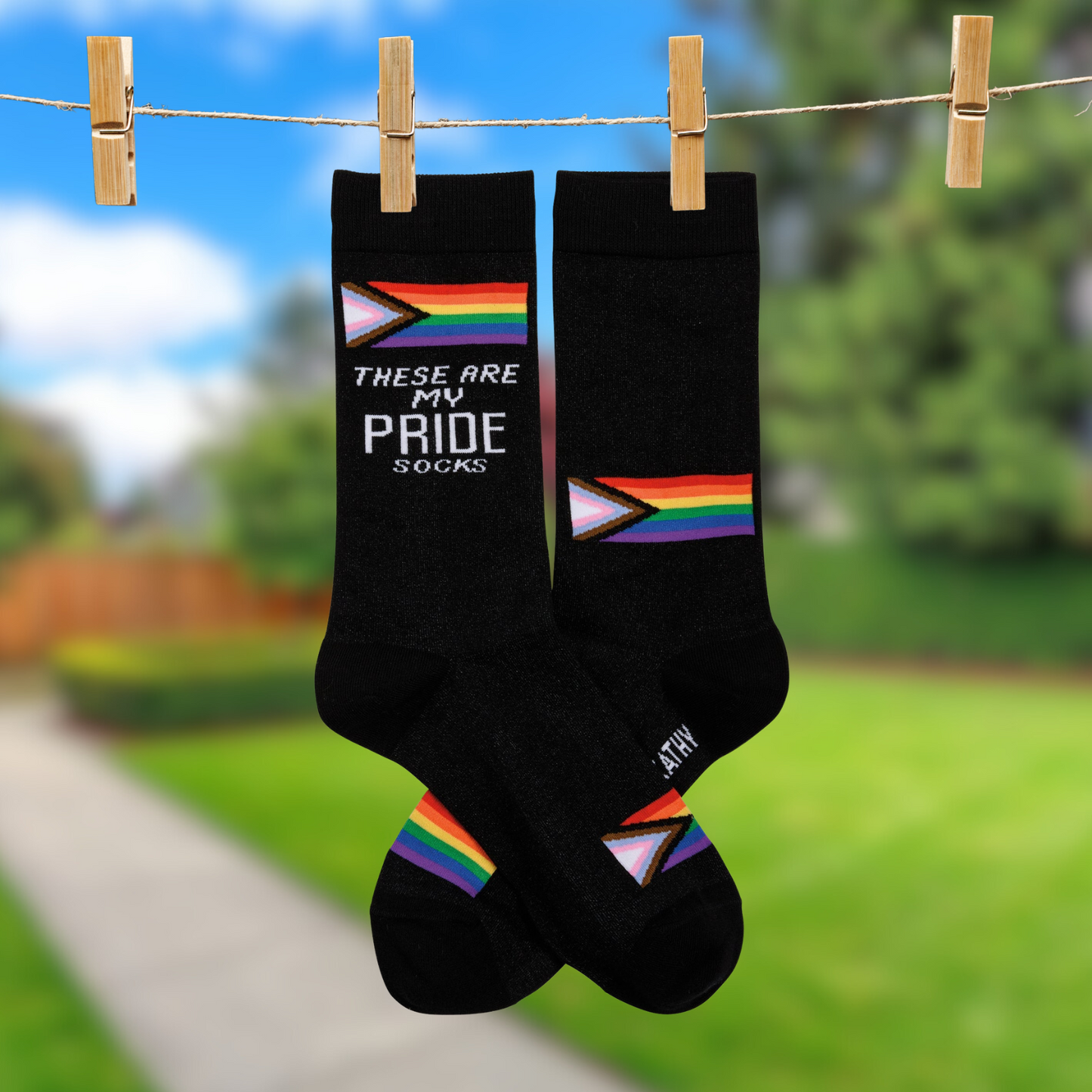 These Are My Pride Socks | LGBTQ+ Rainbow and Black | Gift for Her Him They