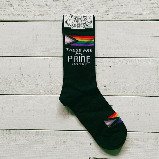 These Are My Pride Socks | LGBTQ+ Rainbow and Black | Gift for Her Him They