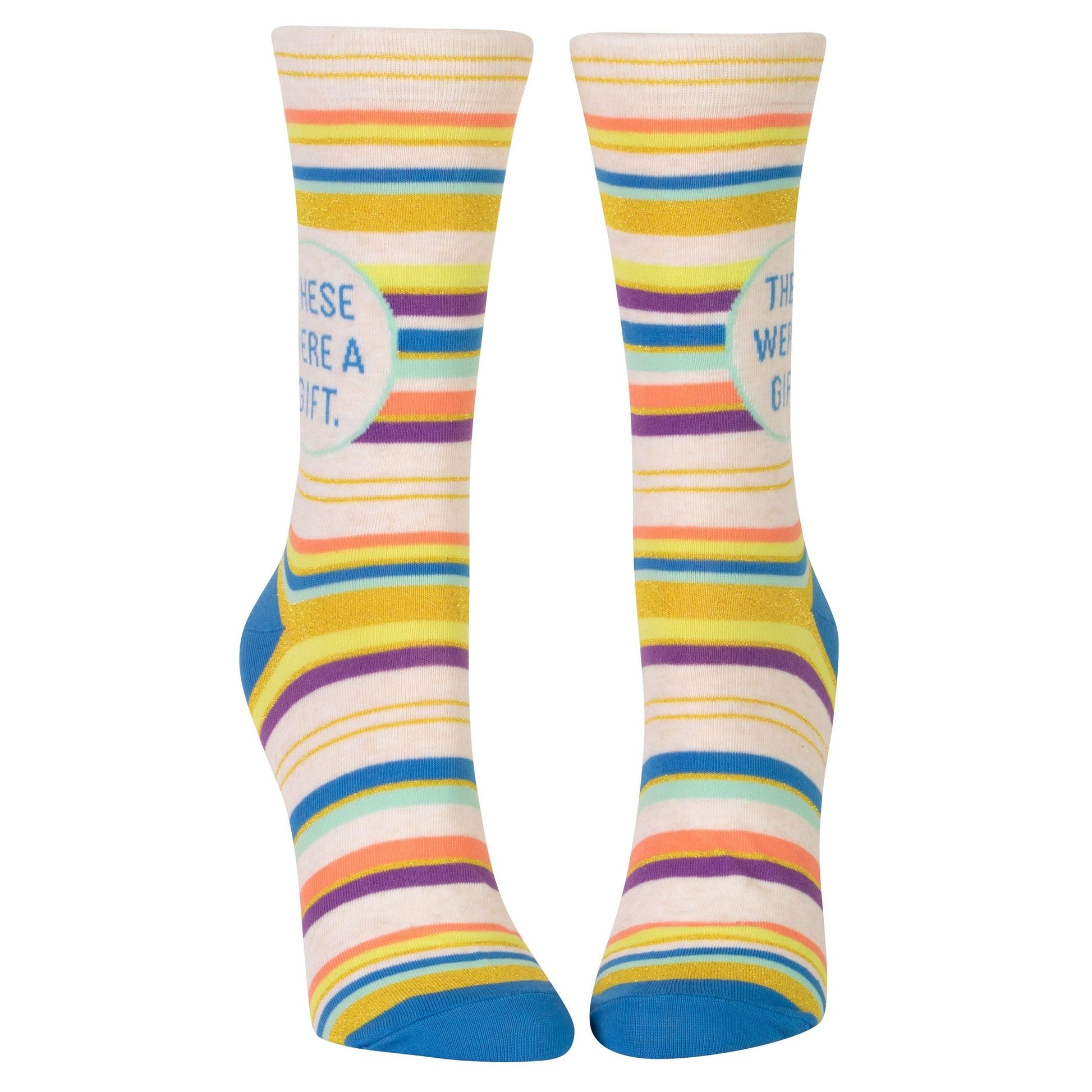 These Were A Gift Women's Crew Novelty Dress Socks | BlueQ at GetBullish