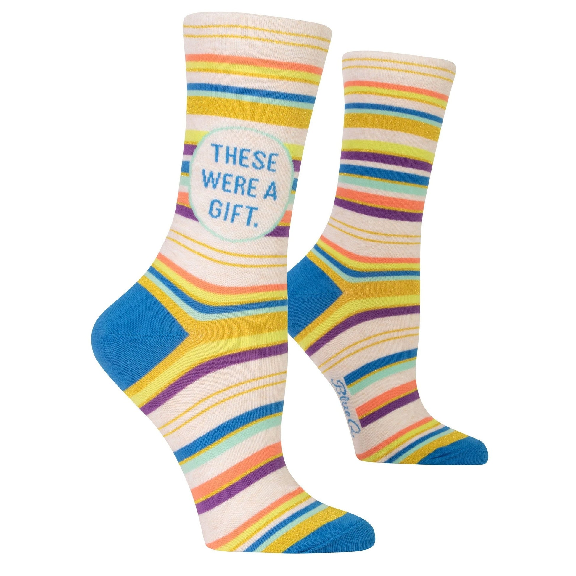 These Were A Gift Women's Crew Novelty Dress Socks | BlueQ at GetBulli The Bullish Store These Were A Gift Women's Crew Novelty Dress Socks | BlueQ at GetBulli The Bullish Store