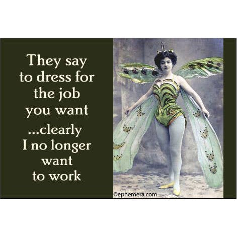 They Say To Dress For The Job You Want Rectangular Fridge Magnet | 3" x 2"