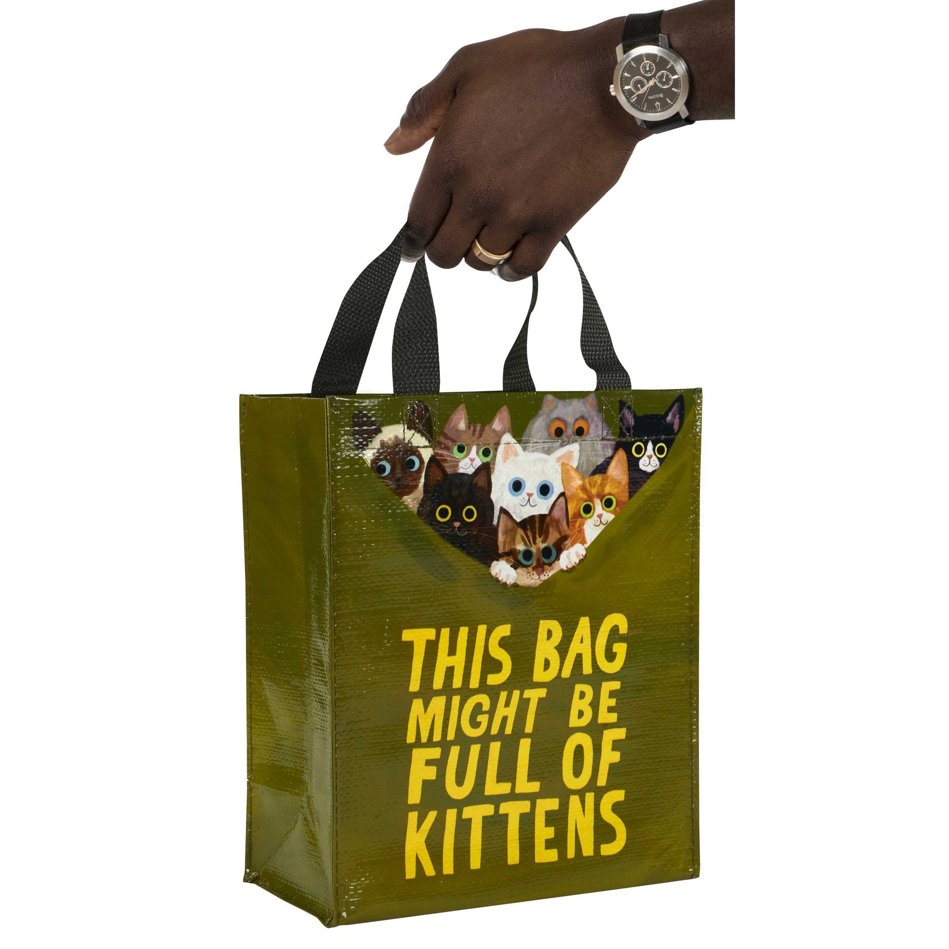 This Bag Might Be Full Of Kittens Handy Tote Bag | Reusable Lunch Gift Bag | 10" x 8.5" | BlueQ at GetBullish