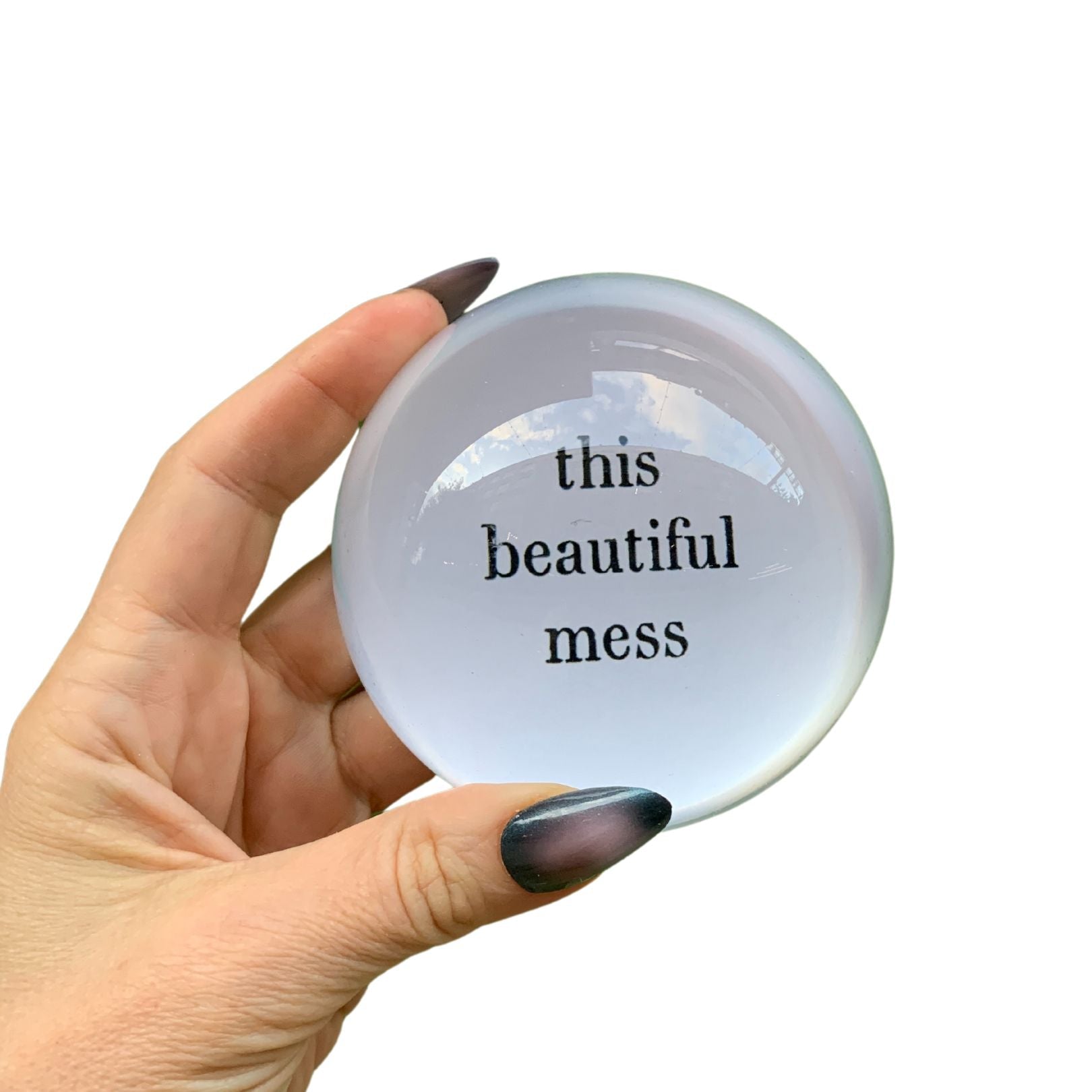 This Beautiful Mess Glass Dome Paperweight