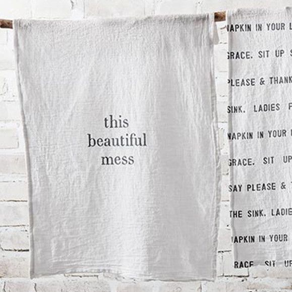 This Beautiful Mess Tea Towel | Cotton Flour Sack Kitchen Towel | 18" x 28"