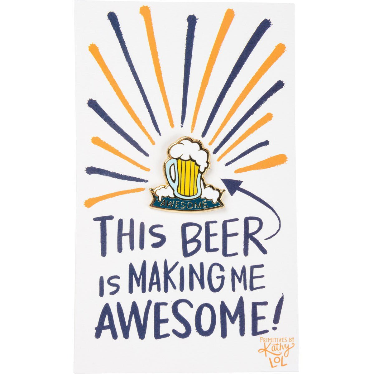This Beer Is Making Me Awesome Enamel Pin on Gift Card