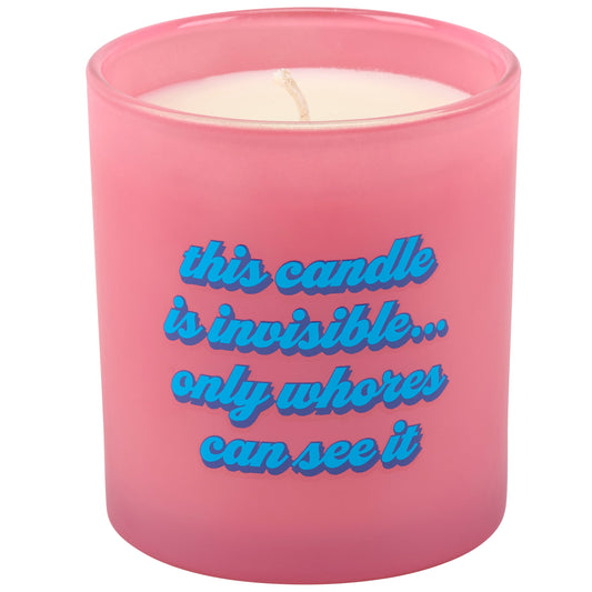 This Candle Is Invisible - hot pink glass
