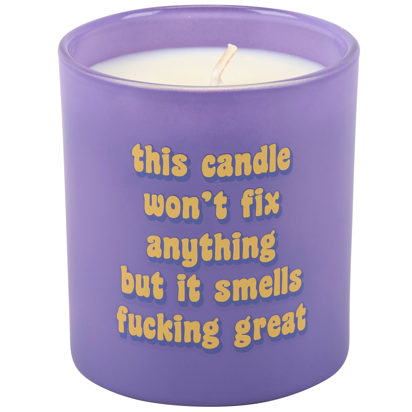 This Candle Smells Great - purple glass