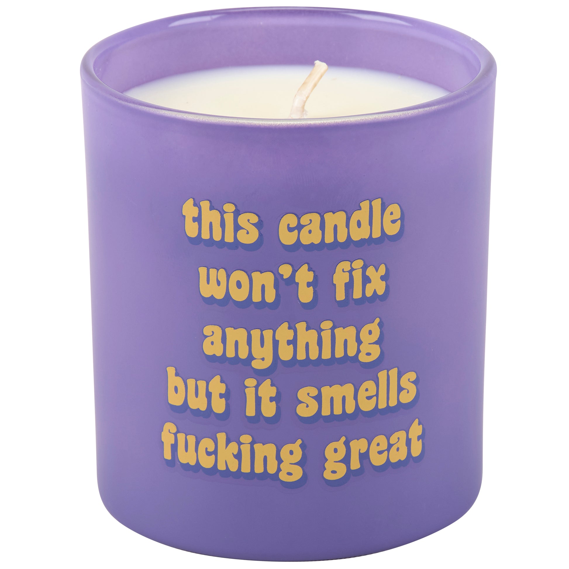 This Candle Smells Great - purple glass