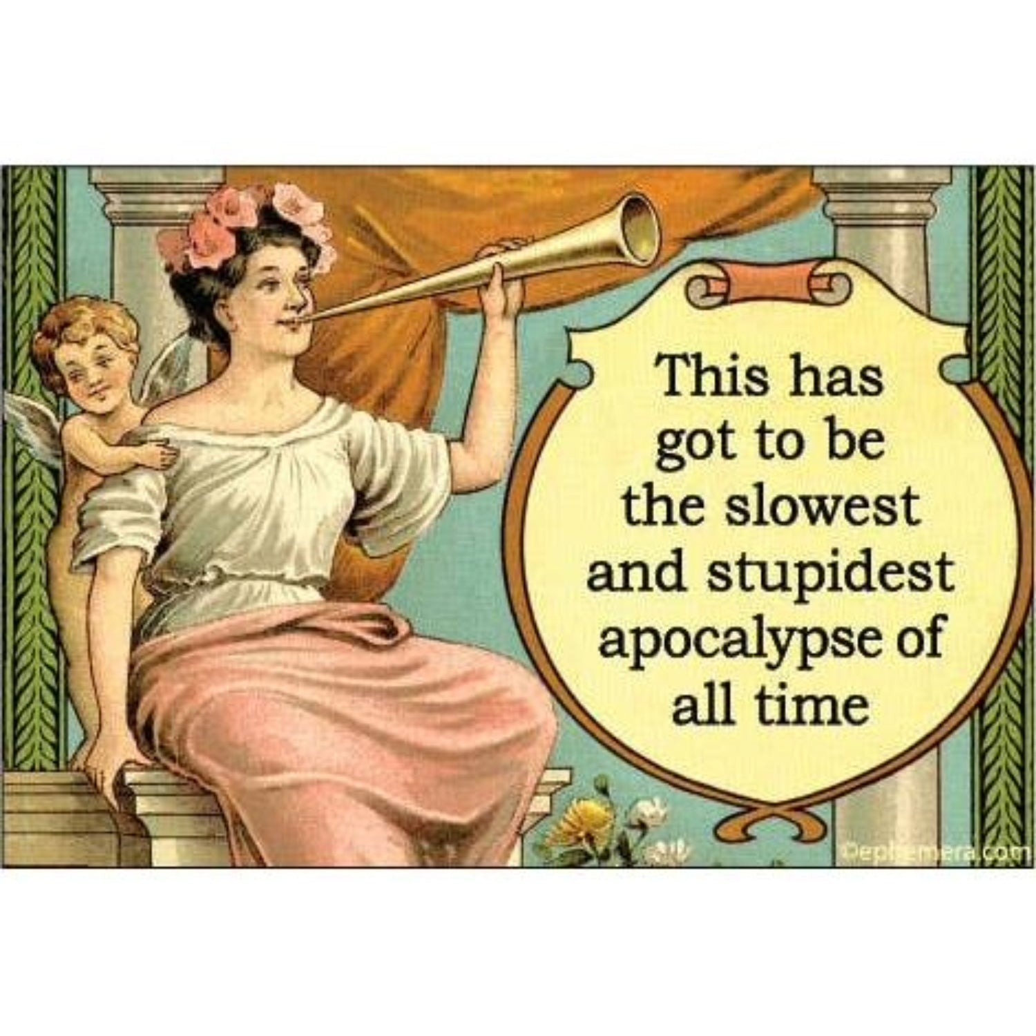 This Has Got To Be The Slowest And Stupidest Apocalypse Of All Time Refrigerator Magnet | 3" x 2"-Ephemera-The Bullish Store