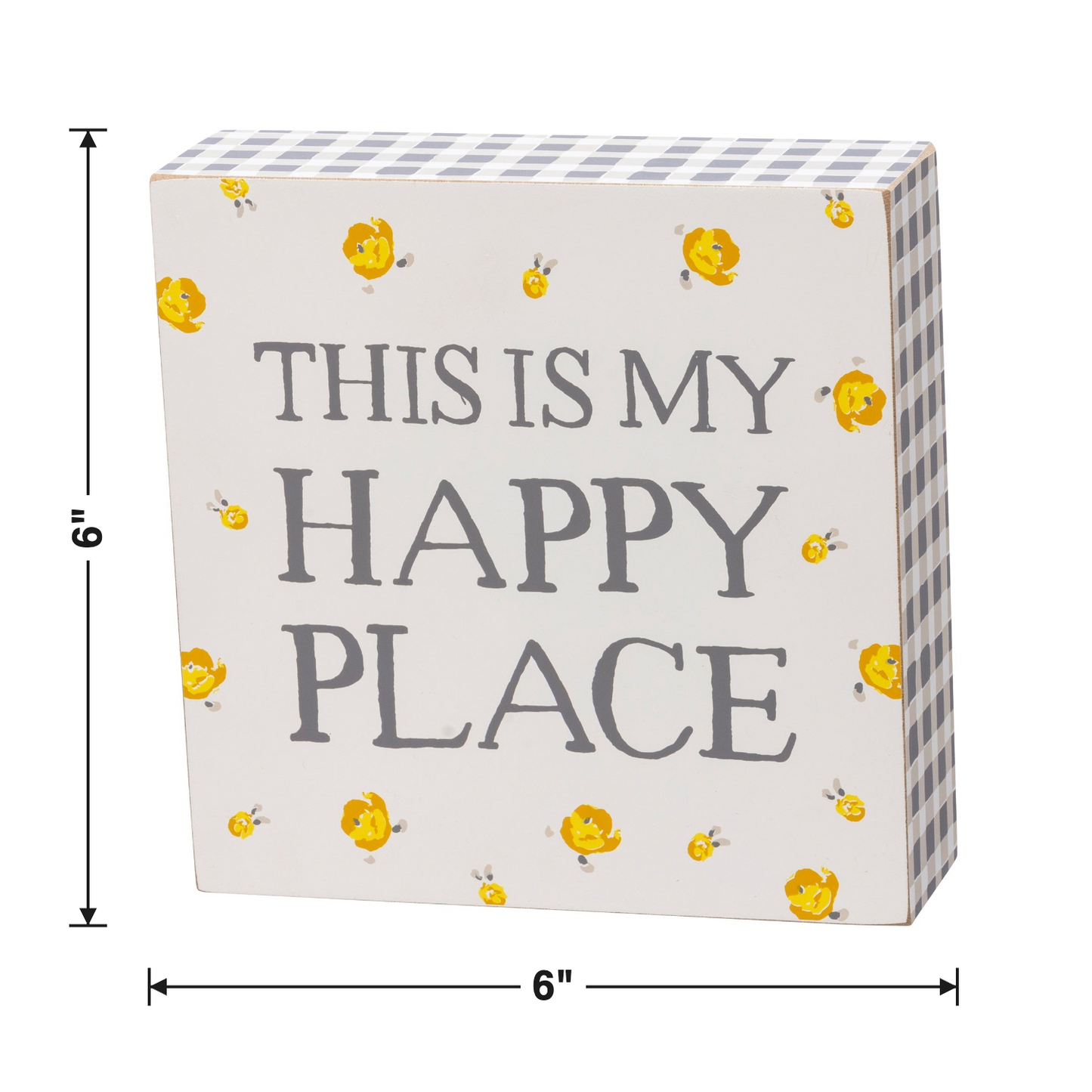 This Is My Happy Place Box Sign size chart