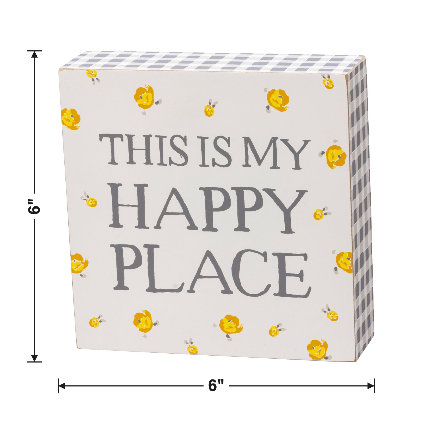 This Is My Happy Place Box Sign size chart