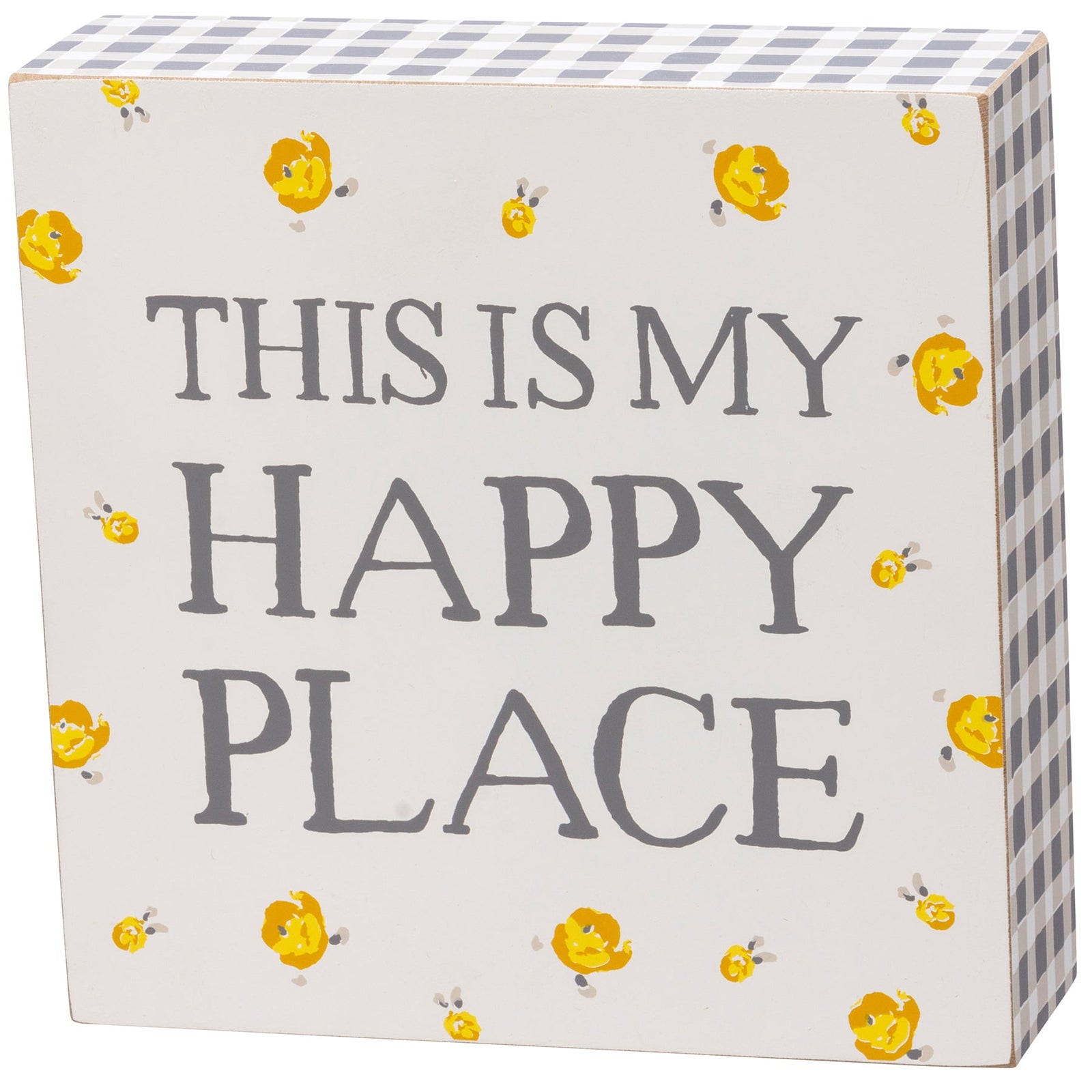 This Is My Happy Place Watercolor Box Sign | Home Wooden Sign Decor Display | 6" x 6"