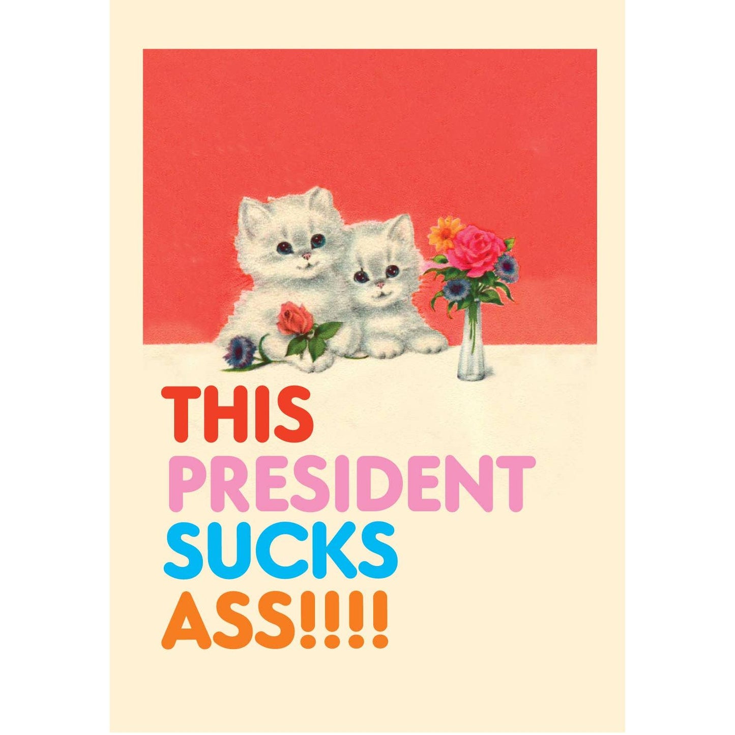 This President Sucks Ass Magnet Funny Political Cat Magnet | Soft Vinyl Fridge Magnet