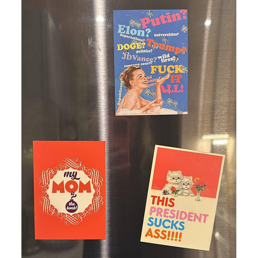 This President Sucks Ass Magnet Funny Political Cat Magnet | Soft Vinyl Fridge Magnet