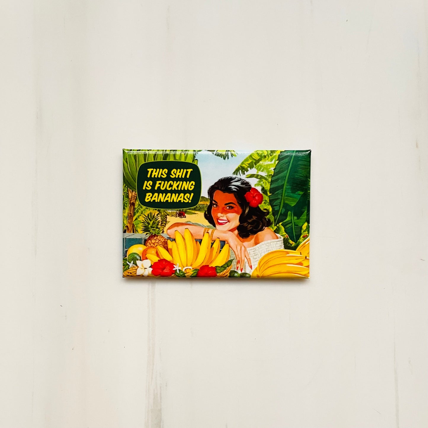 This Shit Is Fucking Bananas Rectangular Magnet | Refrigerator Magnetic Surface Decor