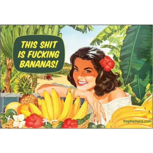 This Shit Is Fucking Bananas Rectangular Magnet | Refrigerator Magnetic Surface Decor-Ephemera-The Bullish Store