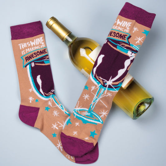 This Wine Is Making Me Awesome Funny Novelty Socks