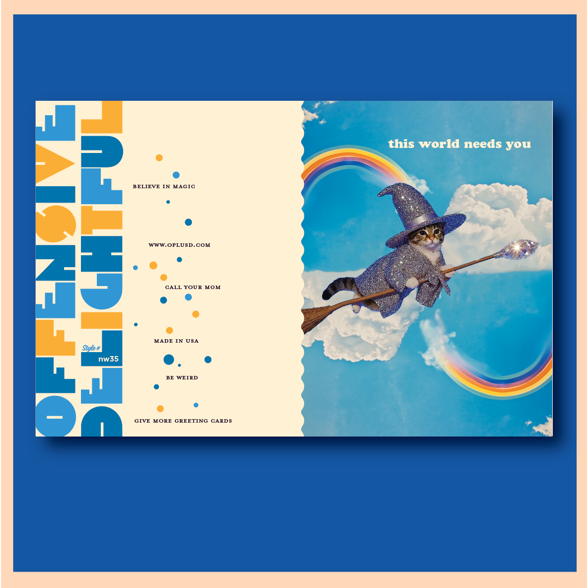 This World Needs You Witchy Cat Card | Magical Cat Greeting Card for All Occasions