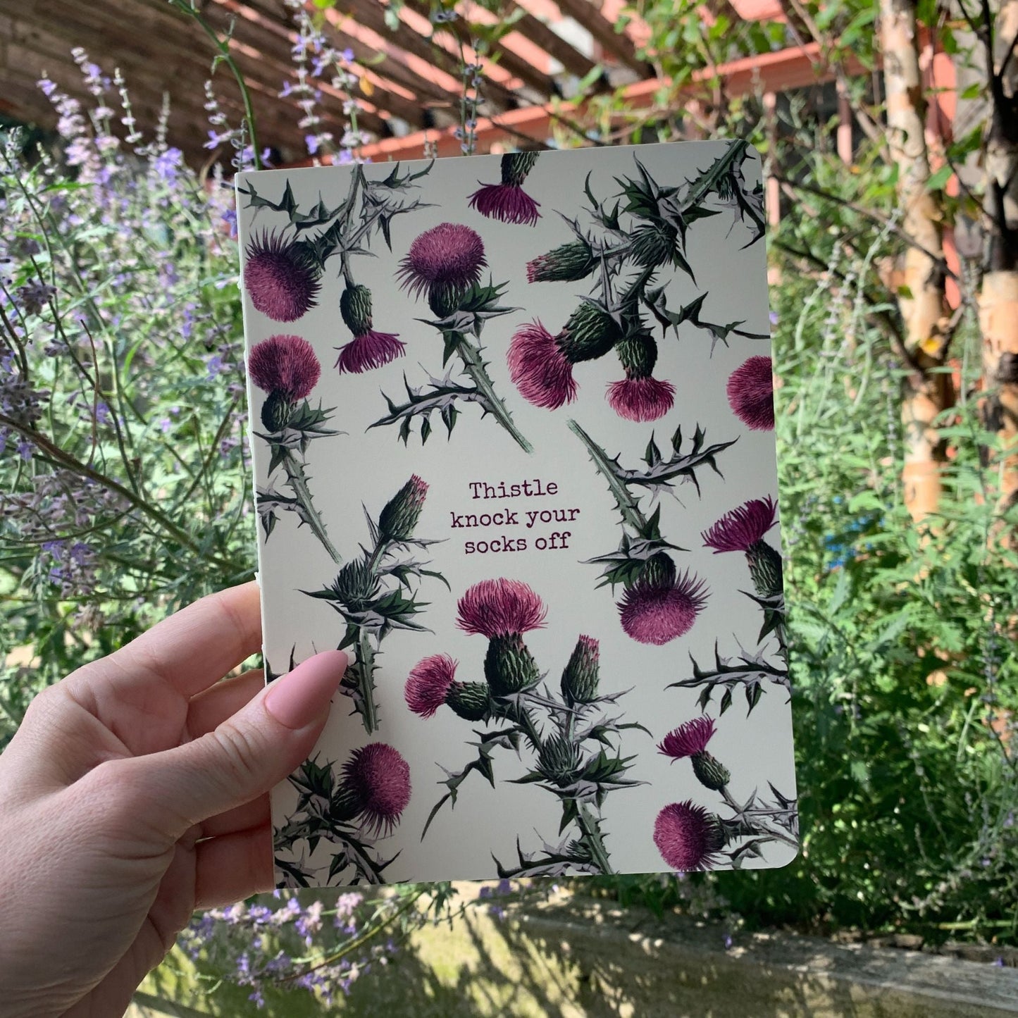 Thistle Knock Your Socks Off Double-Sided Journal | 160 Lined Pages Notebook