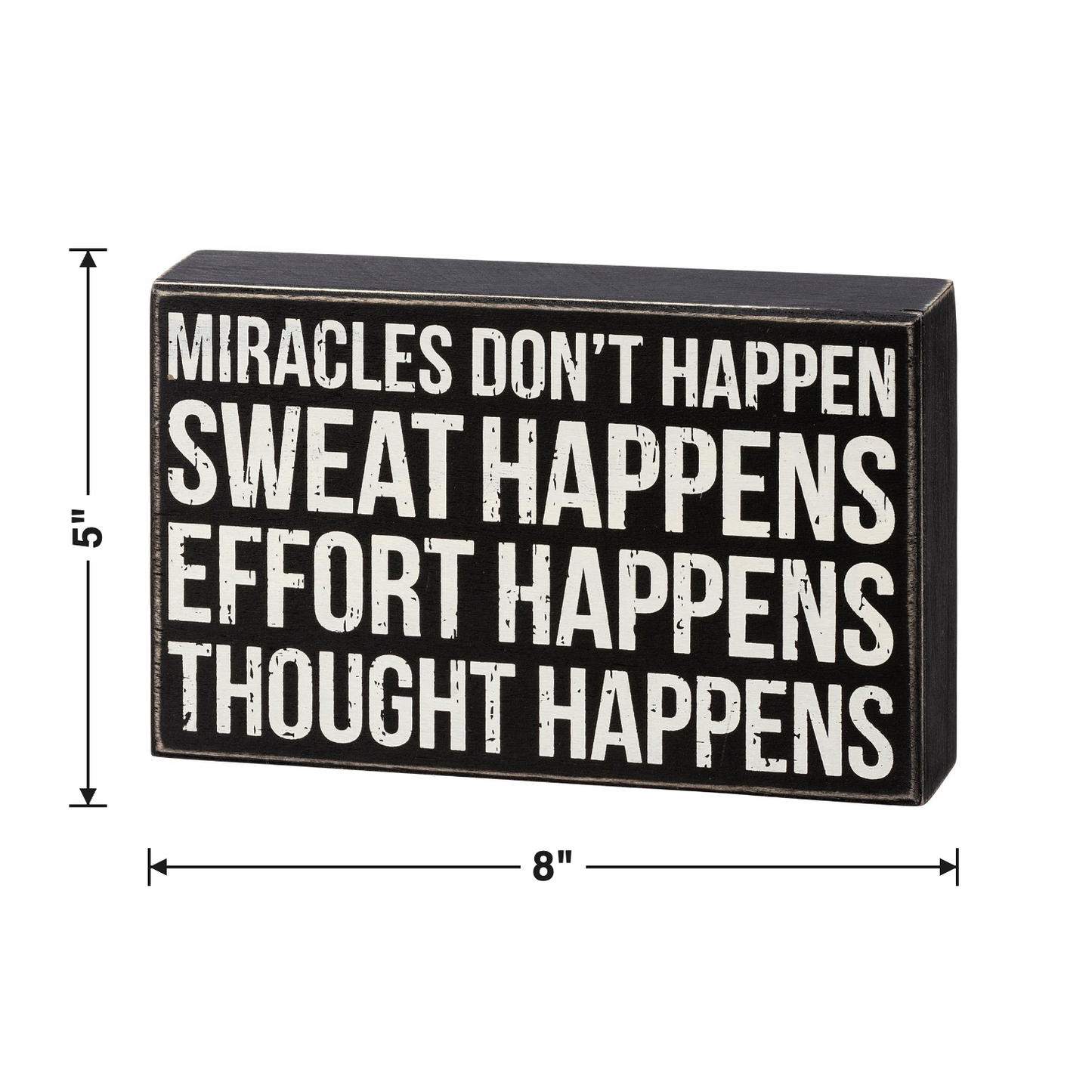 Thought Happens Box Sign size chart