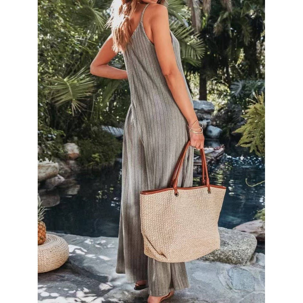 Threaded Backless Sexy Jumpsuit in Grey [Available in SM-L]