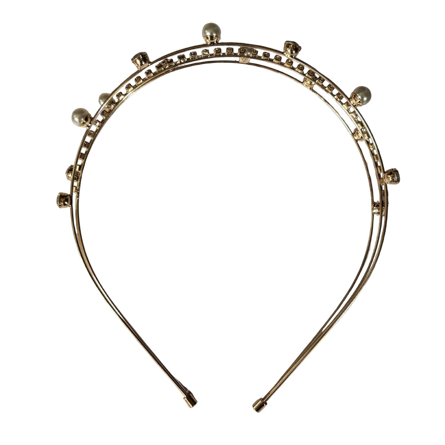 Three Strand Jeweled Headband Tiara | Party or Bridal Hair Accessory [Available in Gold or Silver]