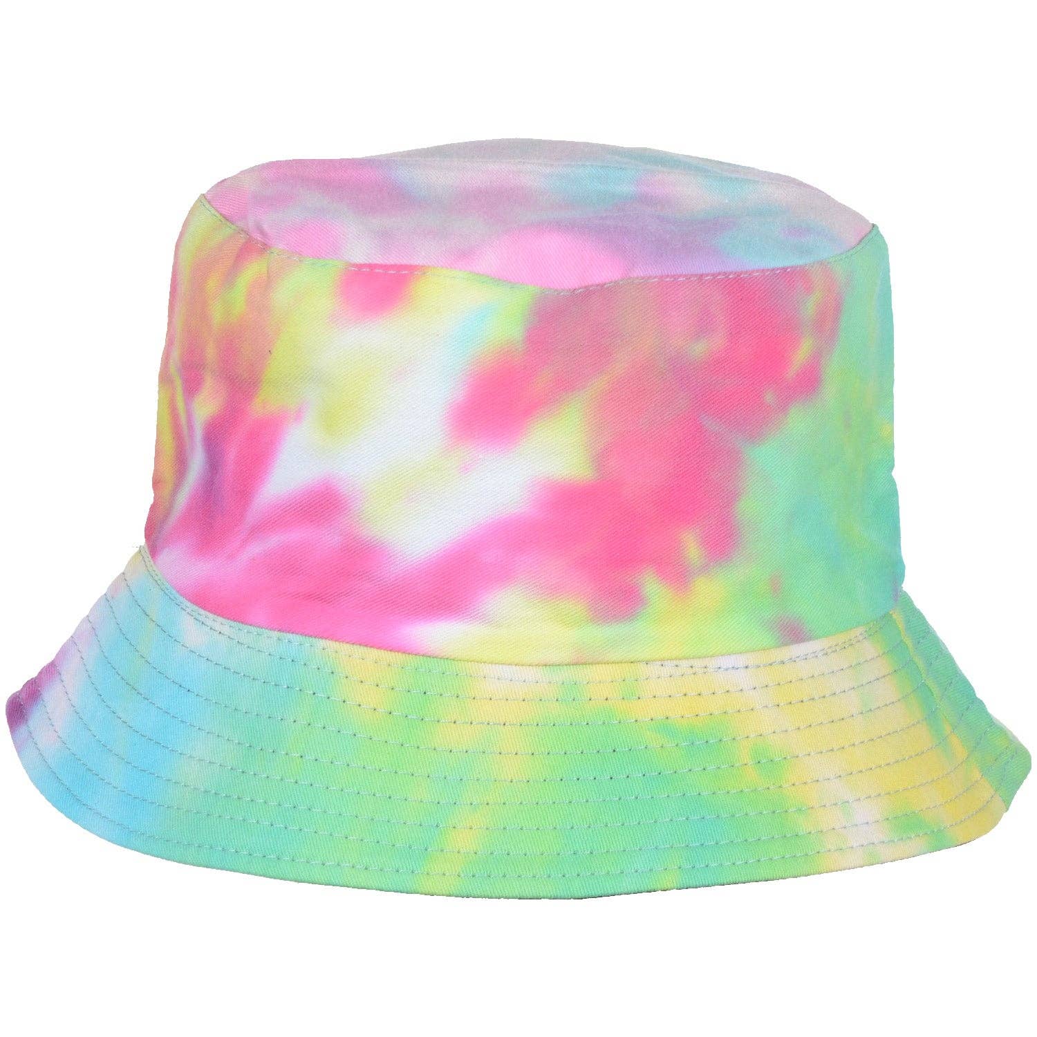 Tie-Dye Bucket Hat in Pink and Green '90s Style Retro Gen Z Aesthetic