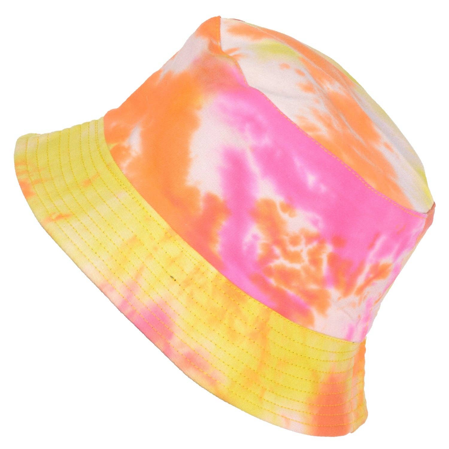 Tie-Dye Bucket Hat in Pink and Orange '90s Style Retro Gen Z Aesthetic