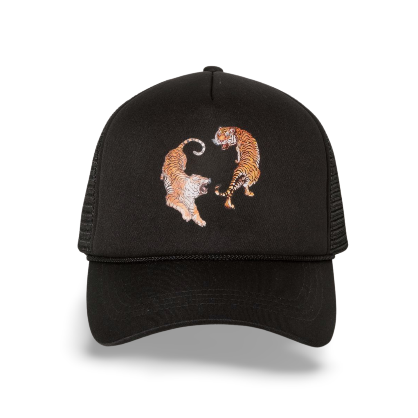 Tiger Mirror Trucker Hat | Black Adjustable Mesh Snapback Cap