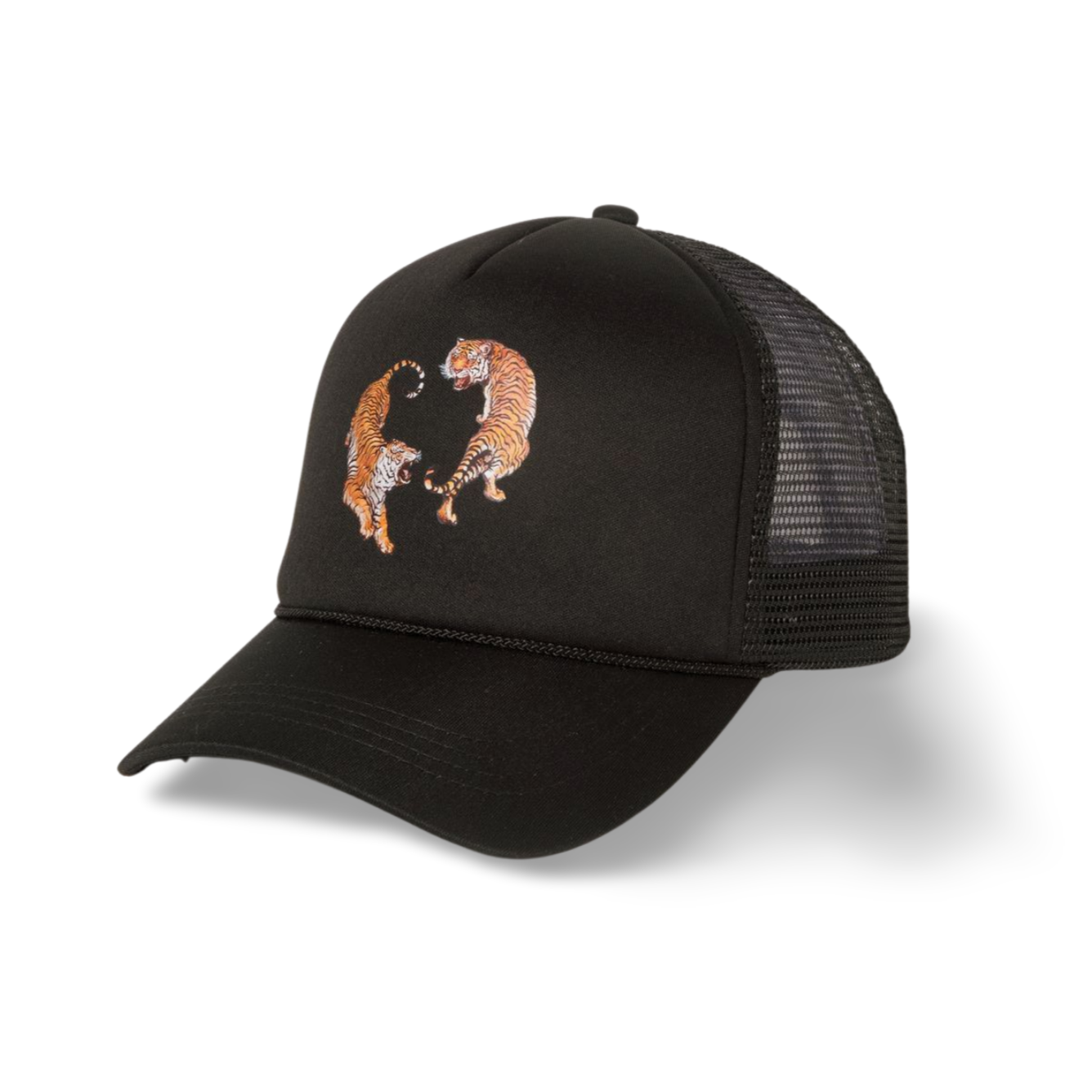 Tiger Mirror Trucker Hat | Black Adjustable Mesh Snapback Cap
