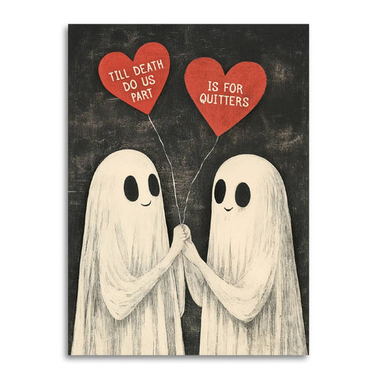 Till Death Do Us Part Is for Quitters Card | Cute Ghost Anniversary & Valentine’s Day Card
