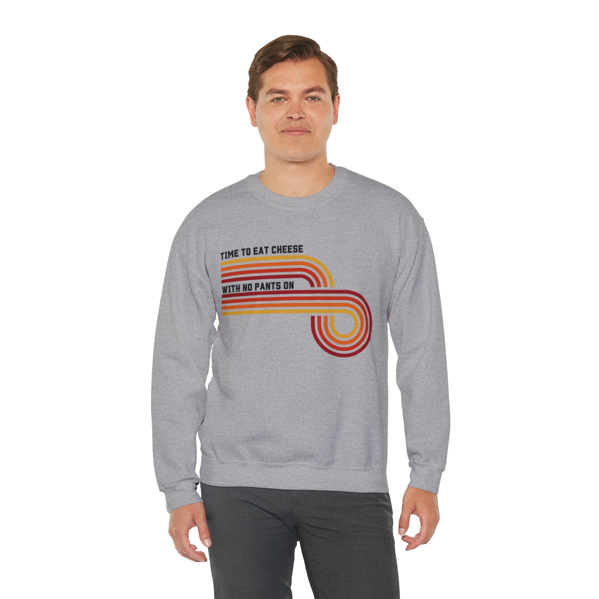 Time to Eat Cheese with No Pants On Unisex Heavy Blend™ Crewneck Sweatshirt
